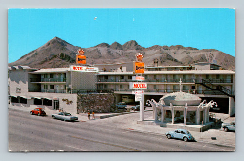 Silver Queen Motel building and signage in Tonopah Nevada vintage postcard