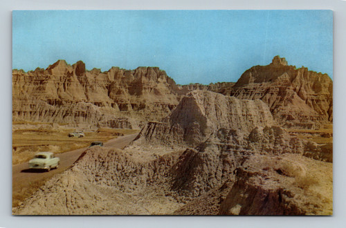 Scene in Badlands National Monument South Dakota antique postcard