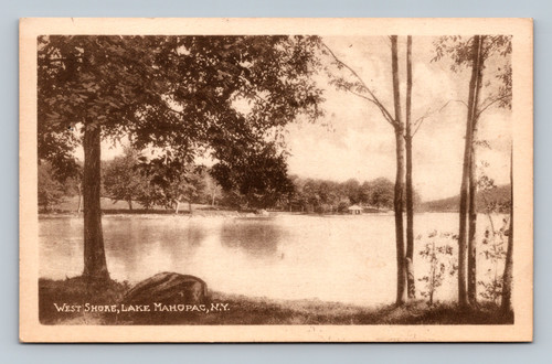 West Shore, Lake Mahopac antique postcard postmarked 1938