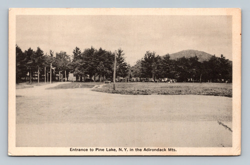 Entrance to Pine Lake in the Adirondack Mountains postcard