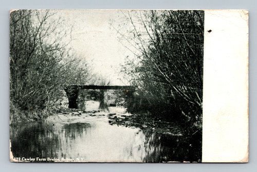 Cawley Farm Bridge in Bolivar New York vintage postcard