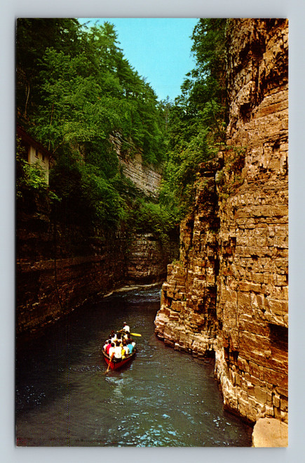 Famous boat ride departing Table Rock at Ausable Chasm rapids