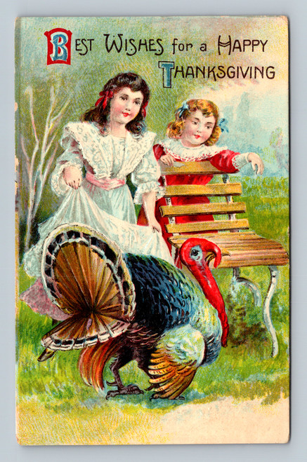 Thanksgiving greeting postcard from Waynesboro printed in Saxony with ONE CENA stamp