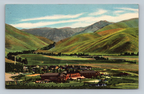Sun Valley summer scene postcard published by Union Pacific