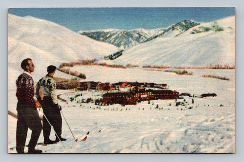 Winter scene of Sun Valley mountain village in Idaho