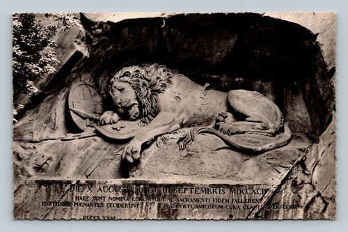 Löwendenkmal Lion Monument in Luzern Switzerland postcard by Th. Rietschi
