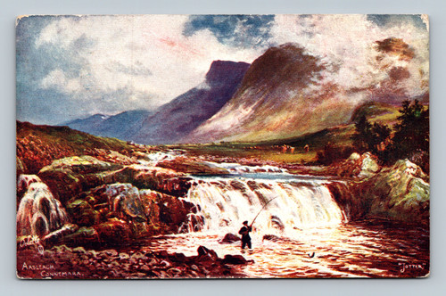 Scenic district of Aasleagh in mid-Connemara with mountains and fishing spots