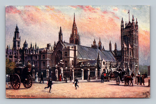 Westminster Hall Houses of Parliament London vintage postcard by Raphael Tuck & Sons