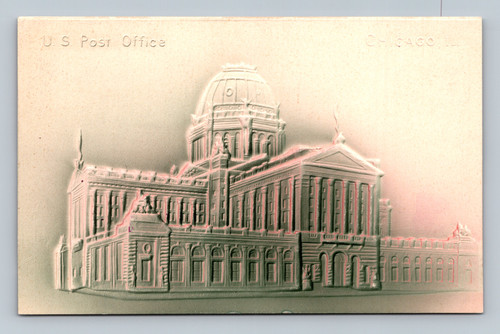 U.S. Post Office building Chicago Hill Illinois vintage postcard