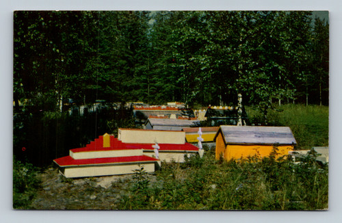 Native graves in the yard of the Russian Orthodox Catholic Church in Eklutna Alaska