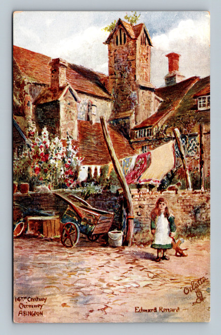 14th Century Chimney in Abingdon England postcard by Raphael Tuck & Sons