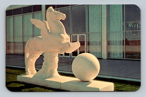 Marble statue of Pegasus on terrace at Arnold Hall, U.S. Air Force Academy, Colorado Springs