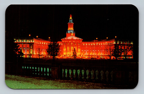 Panorama of Denver Civic Center with Christmas decorations
