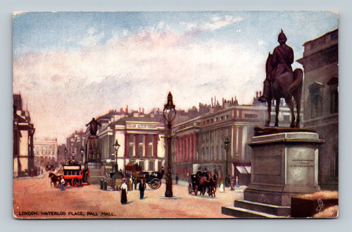 London Waterloo Place Pall Mall street scene postcard by Raphael Tuck & Sons