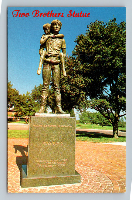 Two Brothers Statue at Boys Town Omaha near Father Flanagan Shrine and Dowd Memorial Chapel