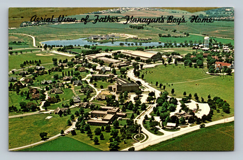 Aerial view of Father Flanagan's Boys' Home in Boys Town Nebraska