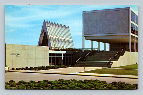 Chapel Arnold Hall Harmon Hall at United States Air Force Academy Colorado Springs postcard