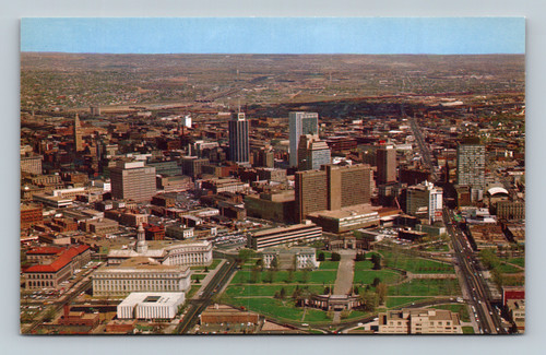 Air view of downtown Denver Colorado cityscape