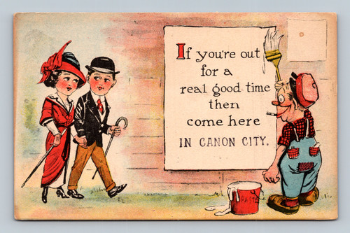 Invitation to have a real good time in Canon City Pennsylvania postcard