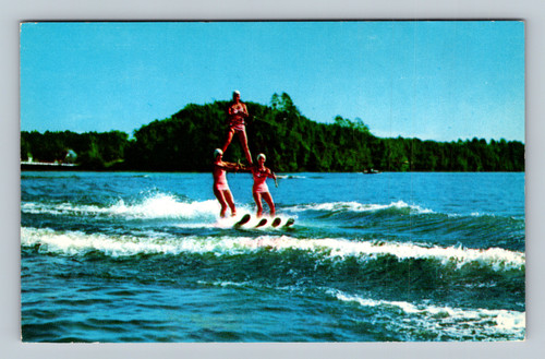 Aqua Bats Water Ski Club Antigo Wisconsin postcard