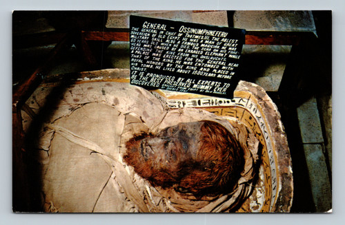 The mummy of General Ossipumphnoferu at Niagara Falls Museum Canada