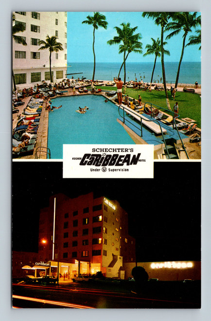 Schechter's Kosher Caribbean Hotel oceanfront block with heated Olympic pool and private beach in Miami Beach