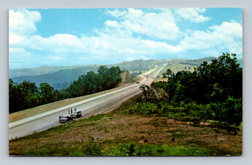Scenic portion of the West Virginia Turnpike postcard