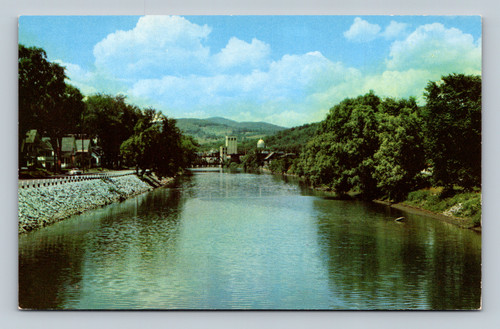 Winooski River entering Montpelier Vermont postcard