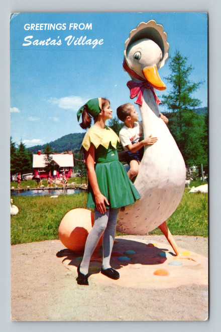Statue of Giant Mother Goose with children at Santa's Village in Jefferson New Hampshire