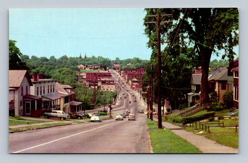 Looking down Colchester Avenue with Winooski River Bridge and city of Winooski in Burlington Vermont