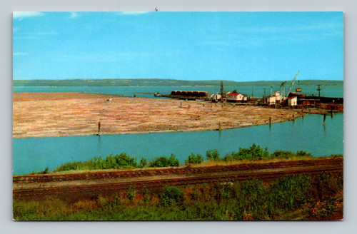 Pulpwood raft on Lake Superior near Ashland Wisconsin