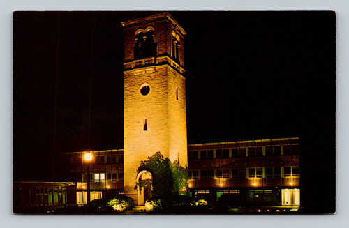Night view of University of Wisconsin Carillon Tower and Social Science Building
