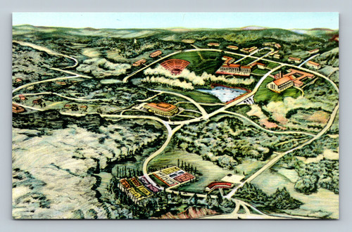 Main development area of Glorieta Baptist Assembly with buildings and roads in Glorieta, New Mexico