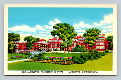The Harrisburg Polyclinic Hospital building in Harrisburg Pennsylvania postcard