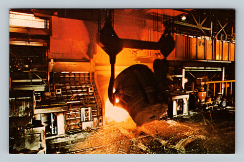Q-Pop Steelmaking Furnace Birmingham Alabama postcard