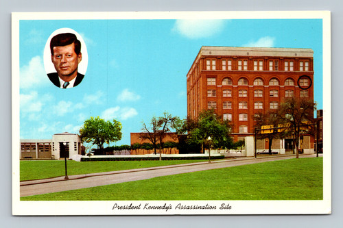 Postcard of President Kennedy's Assassination Site in Dallas Texas