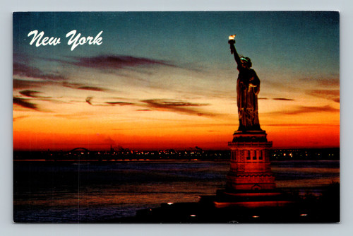 The Statue of Liberty on Bedloe's Island New York Harbor postcard