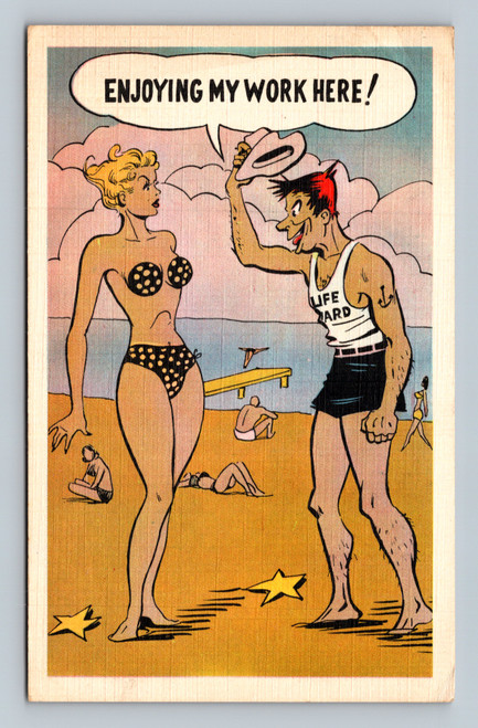 Enjoying my work here postcard by Jack H. Bain Toronto Canada