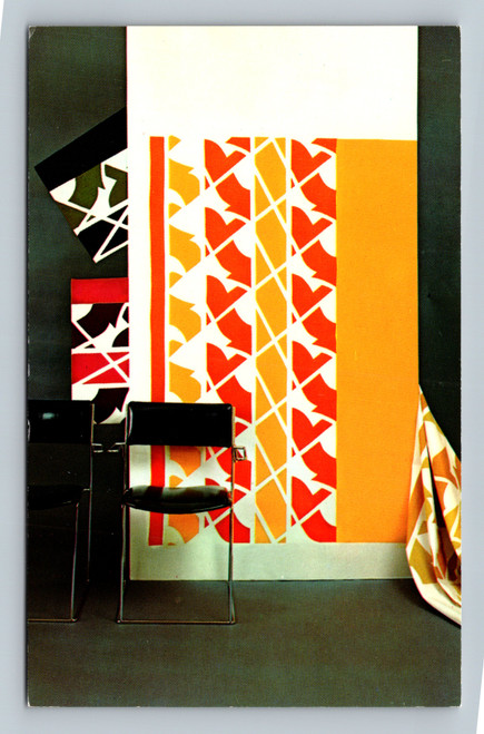 Fantasia on Symphony cloth panel pattern postcard from Chicago by Coral