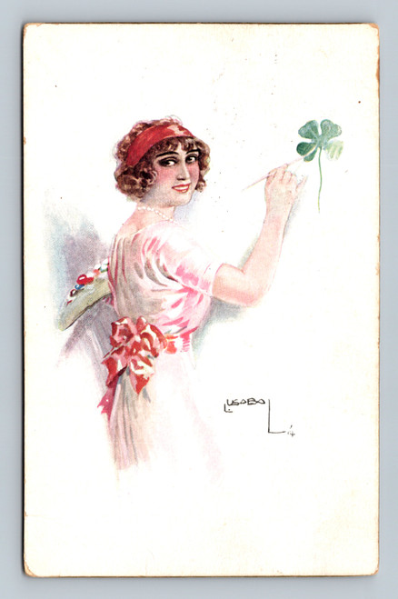 Unknown subject vintage postcard