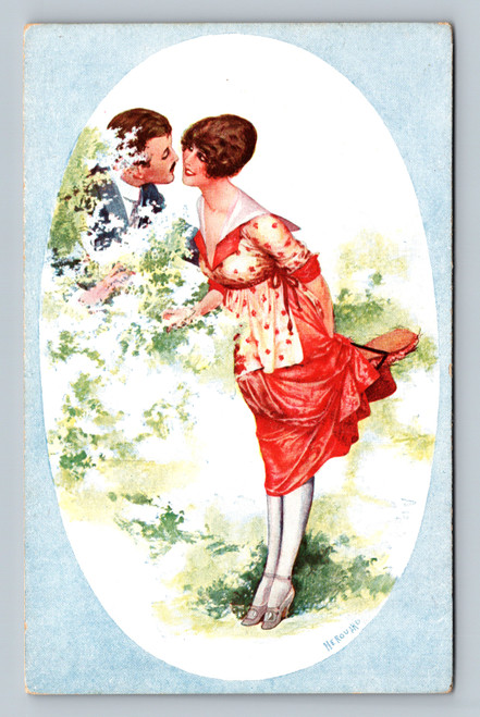 A kiss in Frouard France postcard by HEROUARD