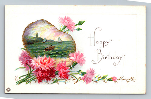 Happy Birthday greeting postcard from Golden, Illinois, 1916