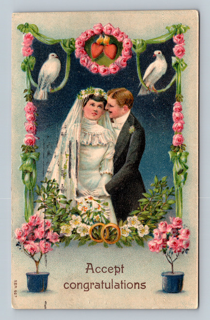 Accept congratulations postcard postmarked June 2, 1930 from Kankakee, Illinois