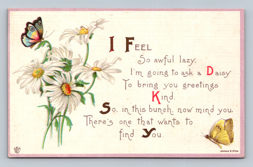 Handwritten greeting message postcard Series 44 A 1914