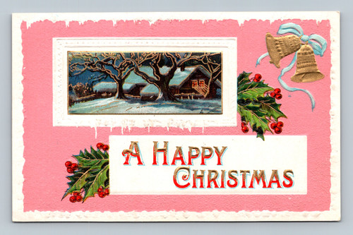 A Happy Christmas greeting postcard from Satham U.S.A