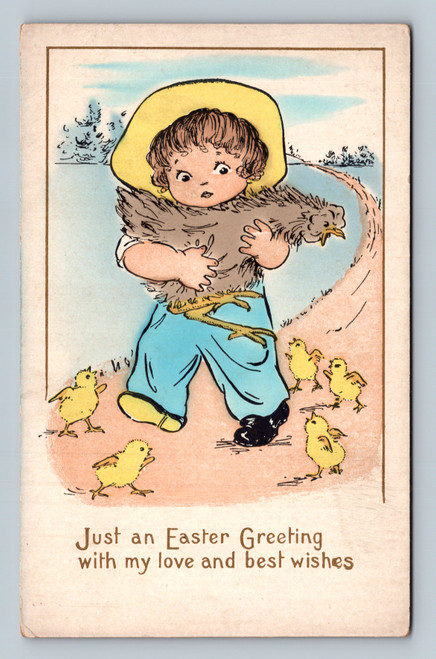 Greeting message with love and best wishes postcard
