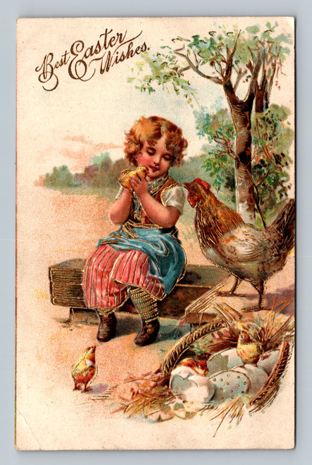 Easter greeting postcard printed in Germany with 1910 Massachusetts postmark
