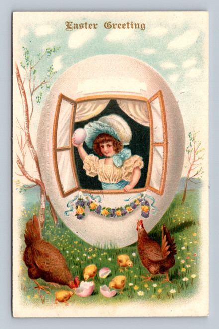 Easter Greeting postcard with Russian captions