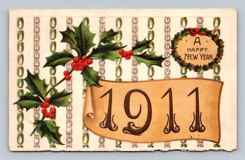 Happy New Year greeting postcard from Germany with Summitvillelowe postmark