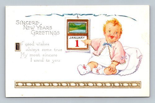New Year's greetings message postcard from U.S.A.